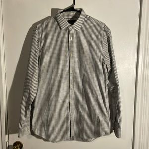 Banana Republic Grey/white check L/S Shirt sz Large